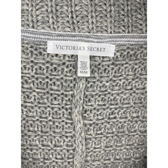Victorias Secret Chunky Cable Knit Shawl Collar Cardigan Sweater Coat Medium - Picture 5 of 7